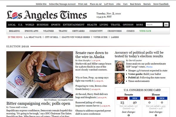 Los Angeles Times Home Page
