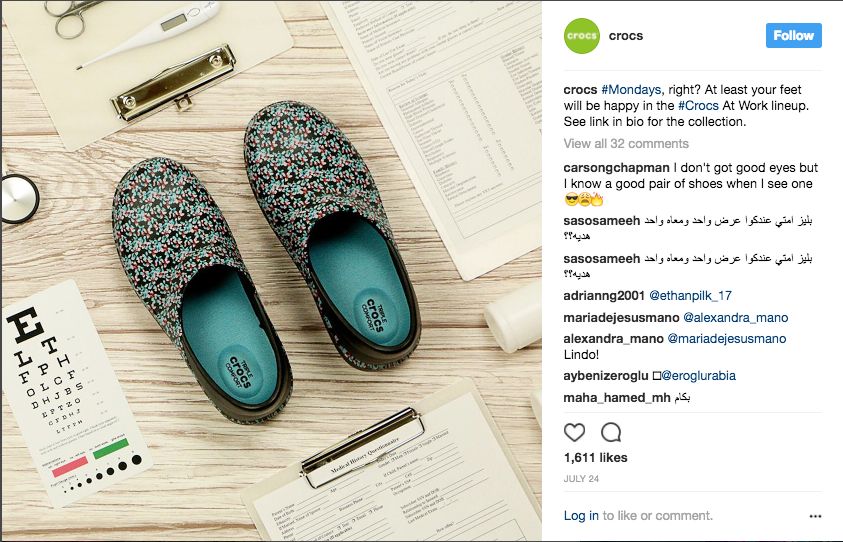 Crocs At Work Instagram Post
