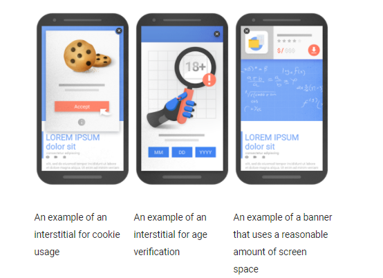 Google's acceptable interstitials