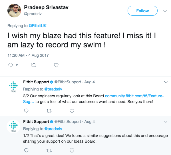Fitbit Support on Twitter