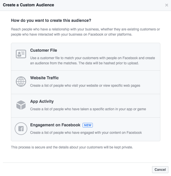 create custom Facebook Audience