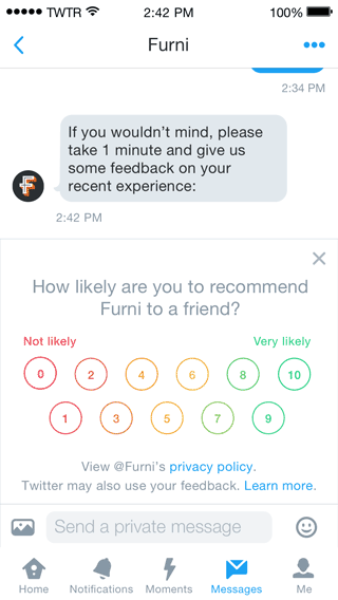Furni Twitter Customer Support Feedback