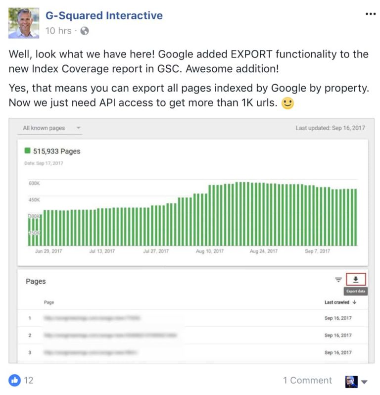 Export Google Search Console s Index Coverage Report