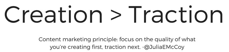 creation more than traction