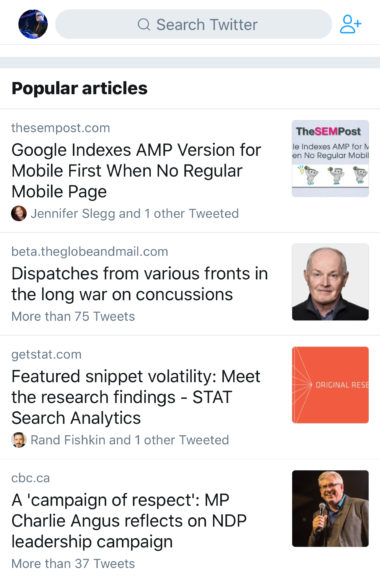 Twitter’s ‘Popular Articles’ Shows What Your Connections are Tweeting About
