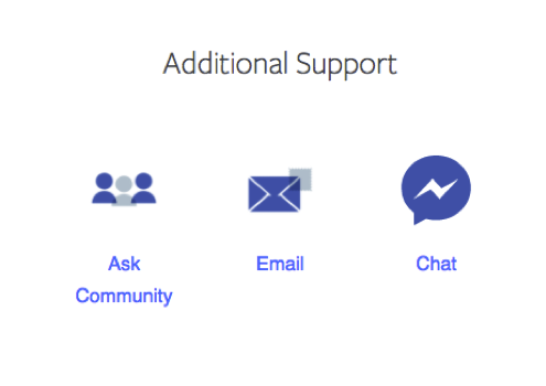 facebook support options