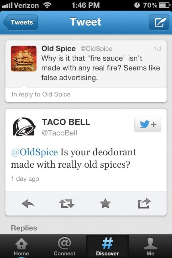 Old Spice and Taco Bell Tweets