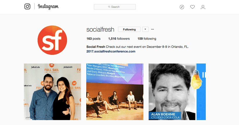 social fresh instagram