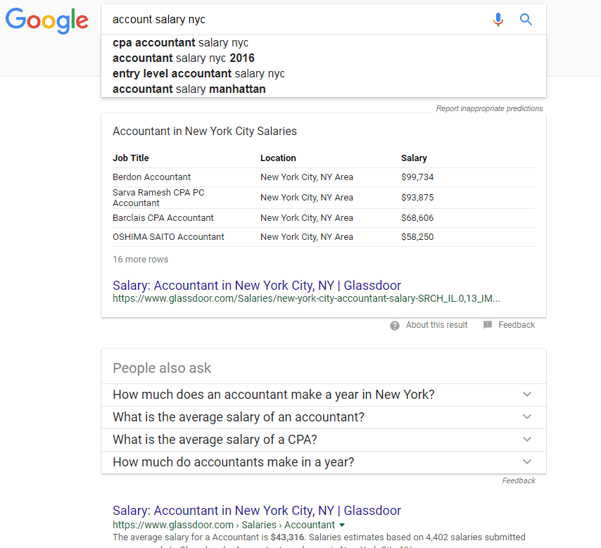 google search results for 'account salary nyc'