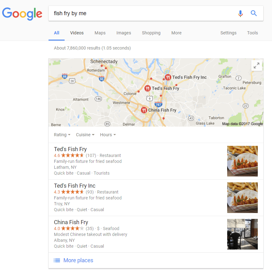 Google local pack was one effect of the Pigeon update that improved local search