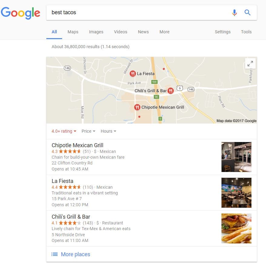 Google local pack was one effect of the Pigeon update that improved local search