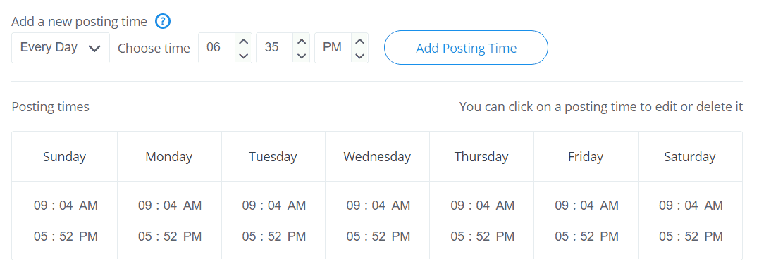 Buffer posting schedule