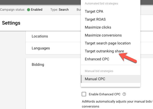Adwords features outrank bid