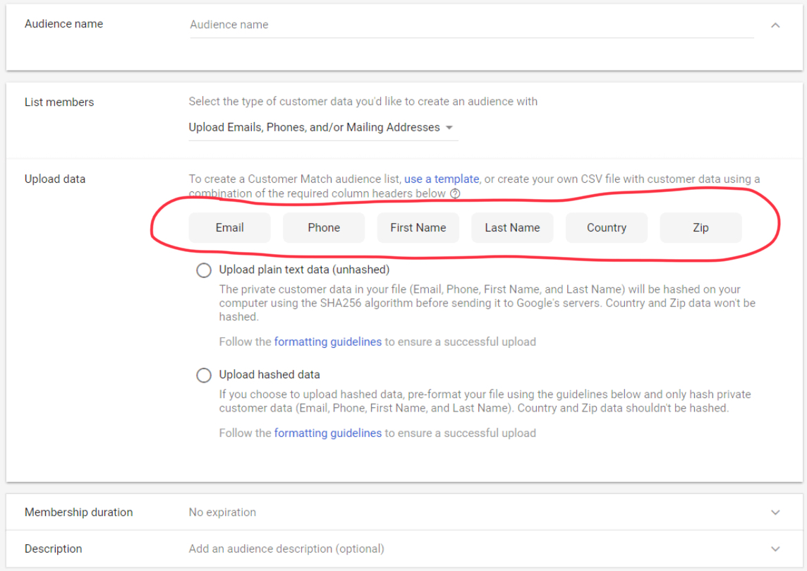 Target Google AdWords Ads by Customer Address and Phone Number
