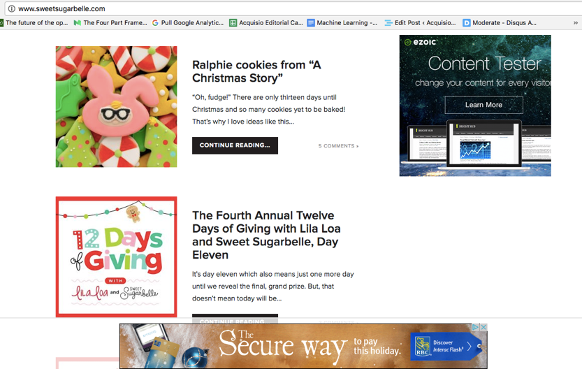 AdSense ads displaying on cookie blogger site