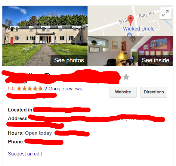 Google My Business listinig