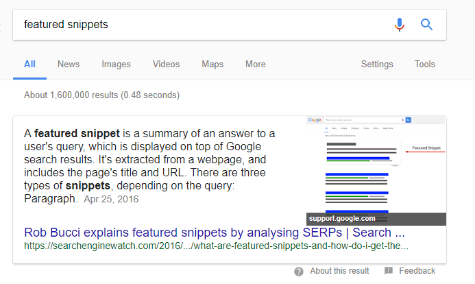 featured snippet