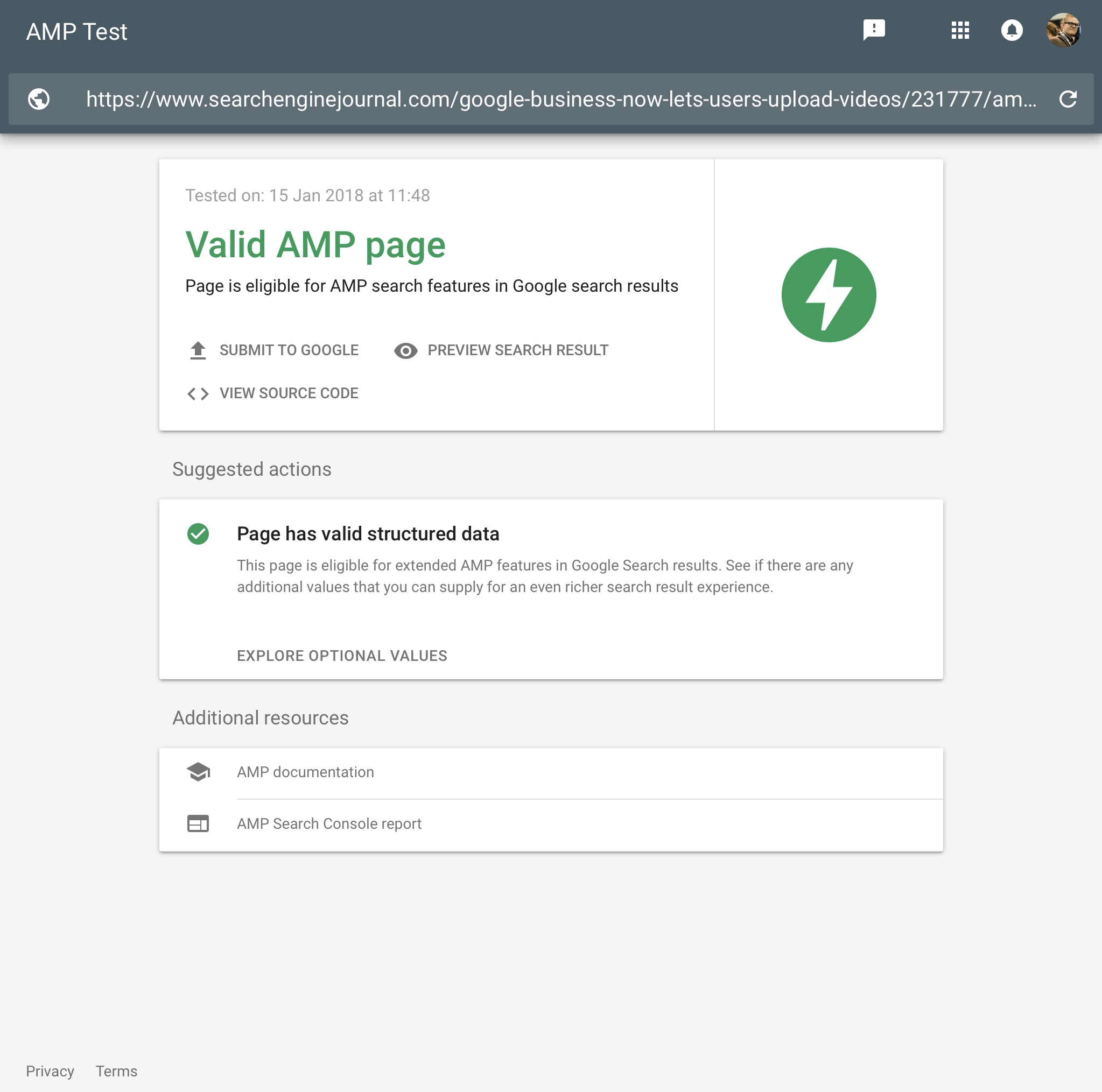 Google Adds AMP Testing Tool to Search Results