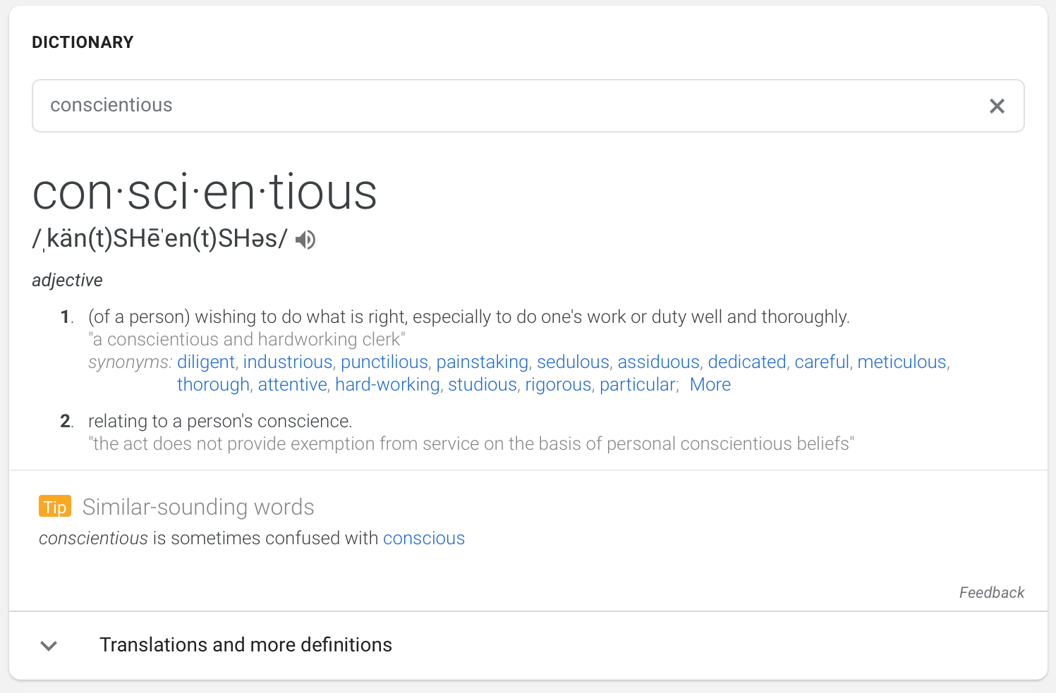 Google Adds ‘Similar Sounding Words’ to Dictionary Search Cards