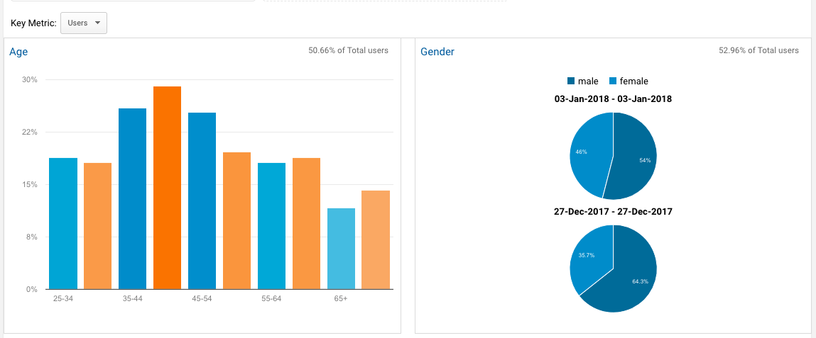 Demographics overview in Google Analytics