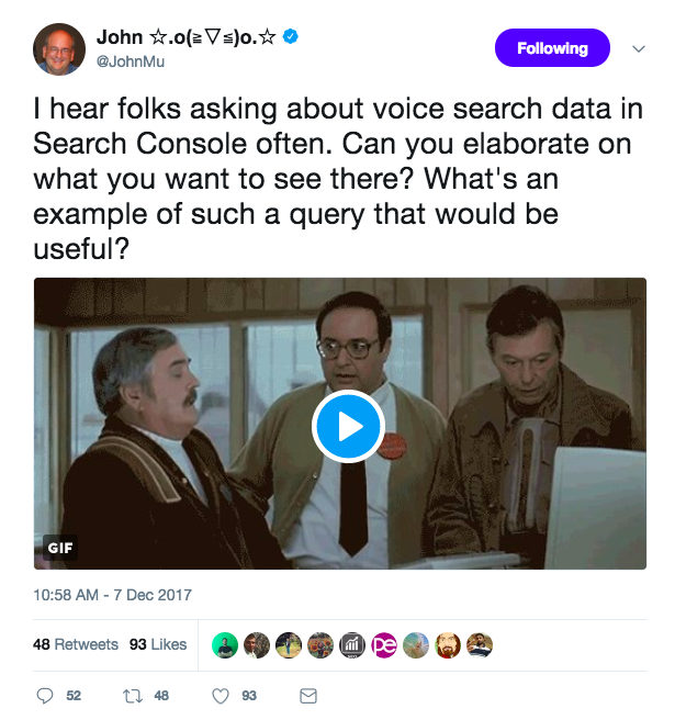 Voice search data in search console