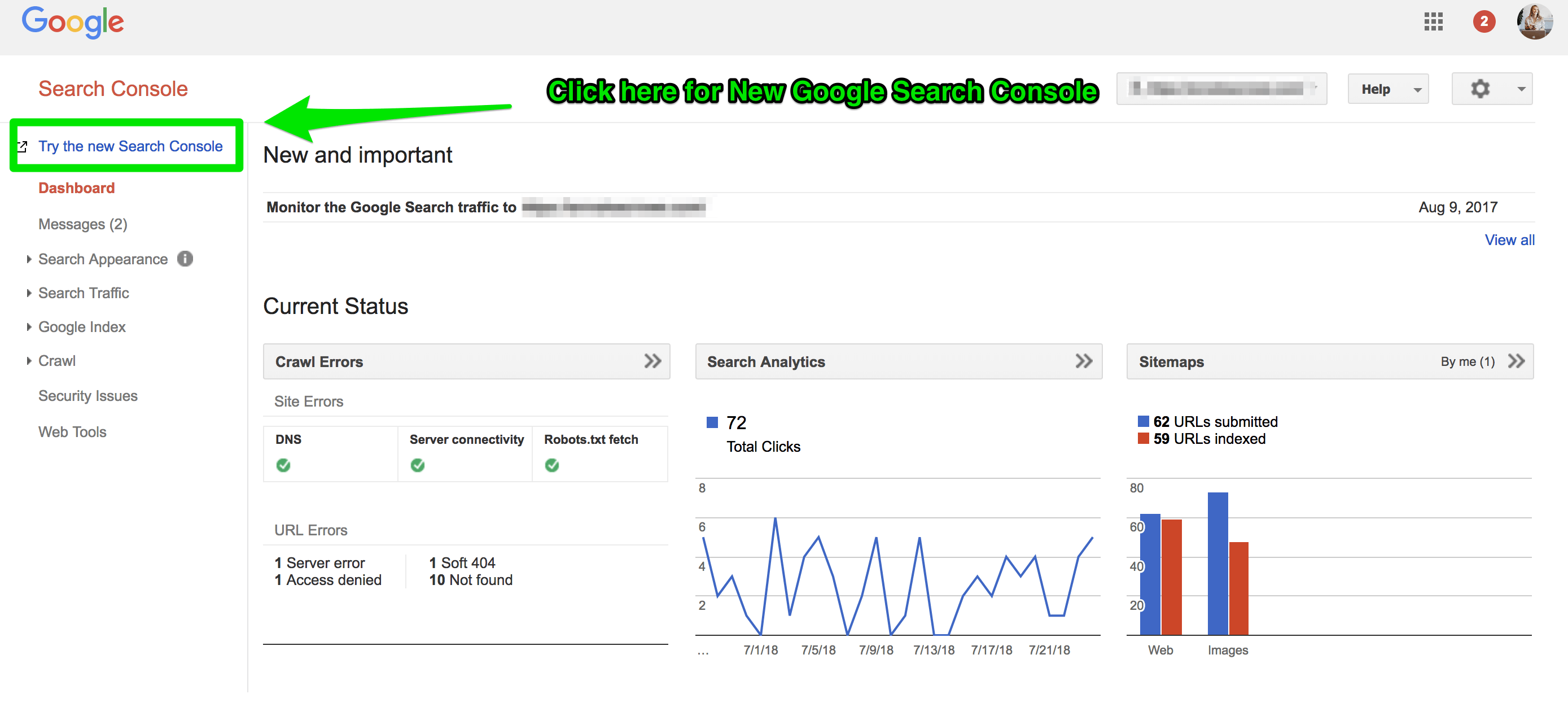 Google search console tilda