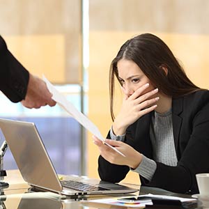 Worried Woman Getting Let Go