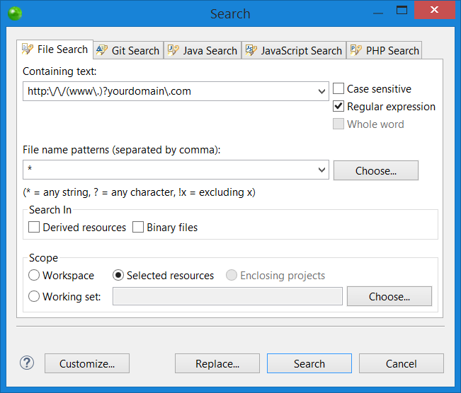 Search in Files Tool