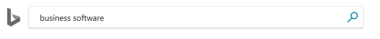Screenshot of Bing Search Box with business software in the query 