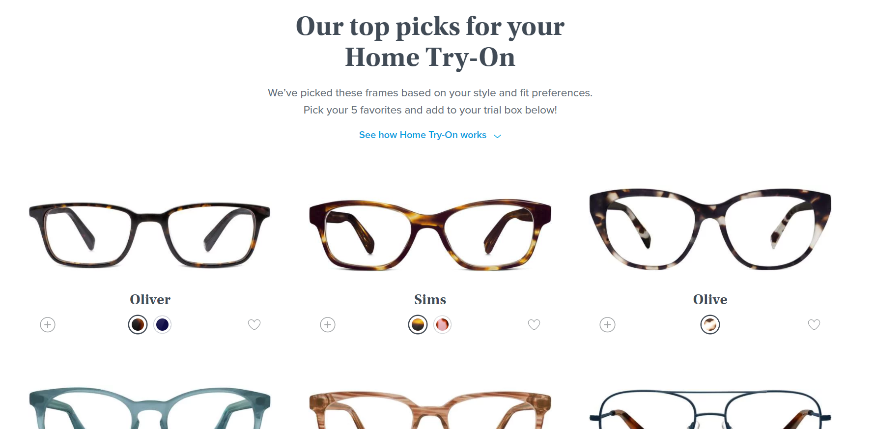 Warby Parker Home Try-On Quiz