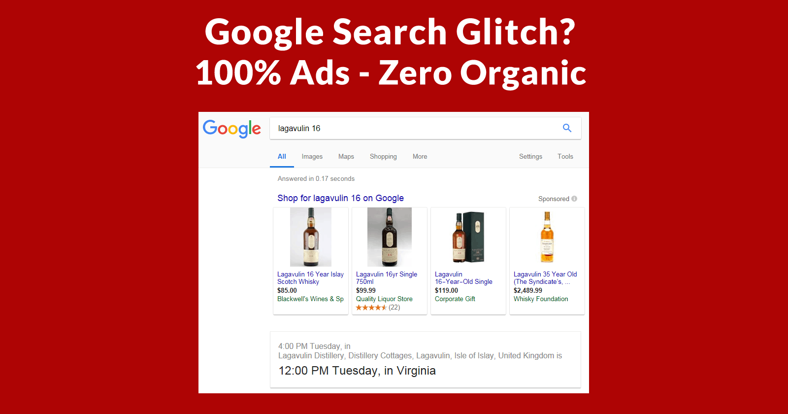 Google Search Glitch? 100% Ads – Zero Organic Links