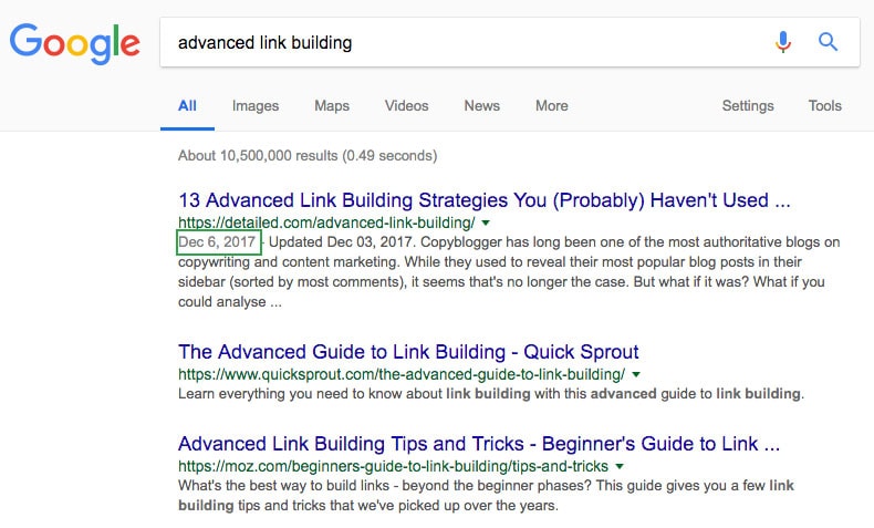 advanced link building guide screenshot