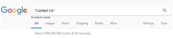 Google Search "Contact Us" Query