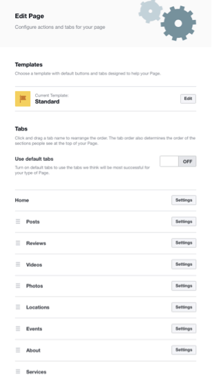 arrange facebook tabs