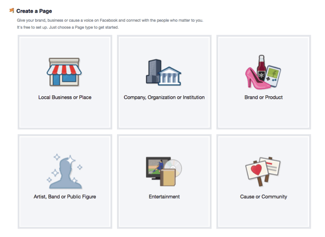 create a facebook page