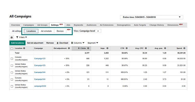Bing Ads Lets Advertisers Manage Targeting Settings in Bulk
