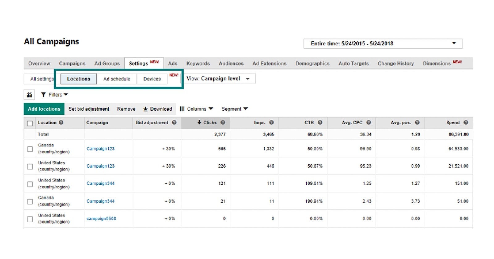 Bing Ads Lets Advertisers Manage Targeting Settings in Bulk