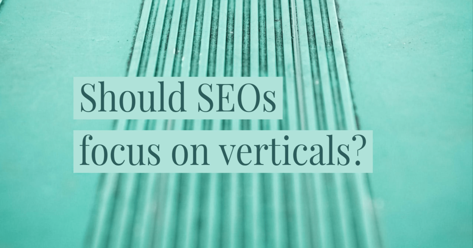 Should SEOs focus on verticals