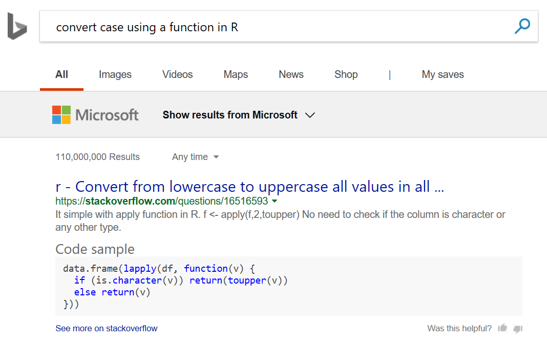 Bing Now Provides Exact Snippets of Code for Developers’ Queries