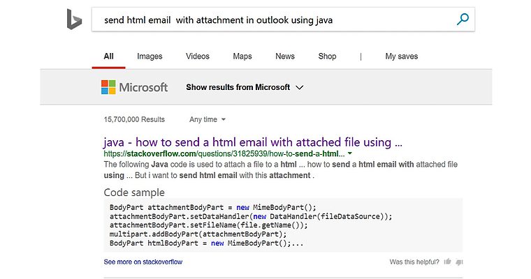 Bing Now Provides Exact Snippets of Code for Developers’ Queries