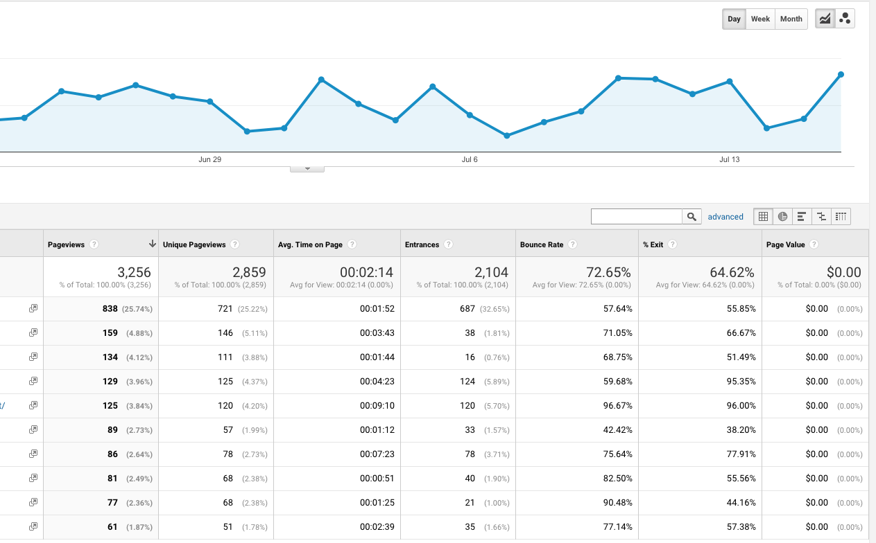 google analytics screenshot