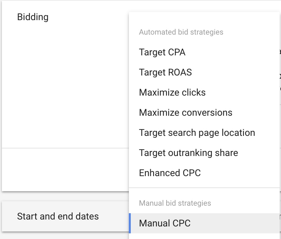 bid strategy manual set up