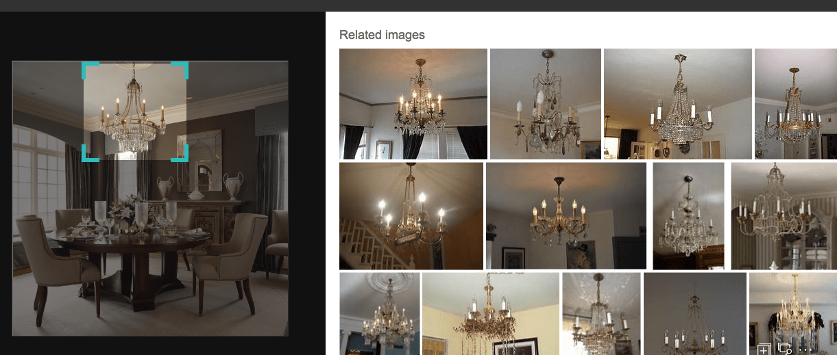 Image of a dining room and related images