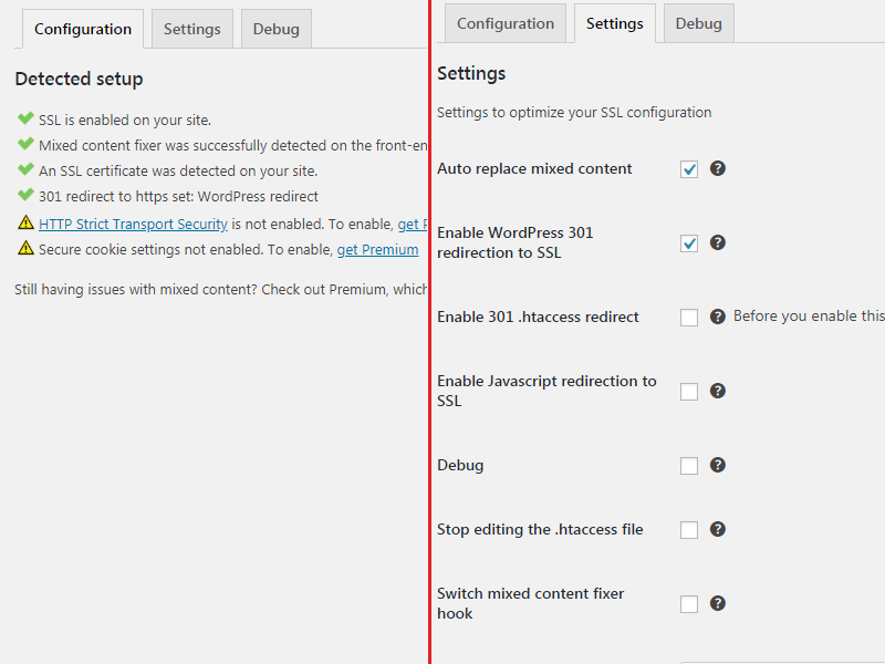 Really Simple SSL screenshot