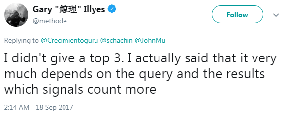 Gary Illyes Tweet