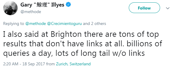 Gary Illyes Tweet