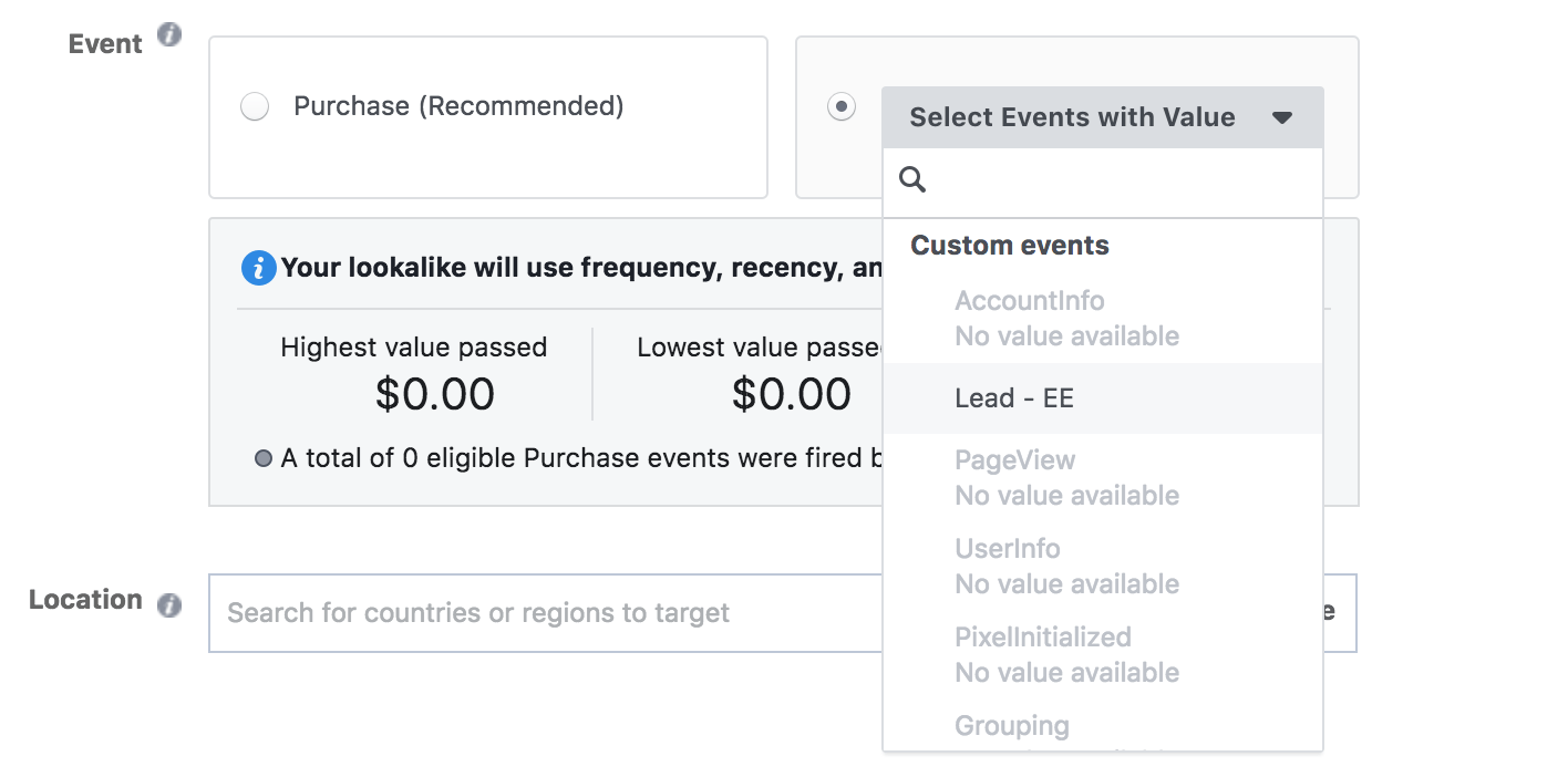 Create Facebook Custom Audiences from Pixel Events