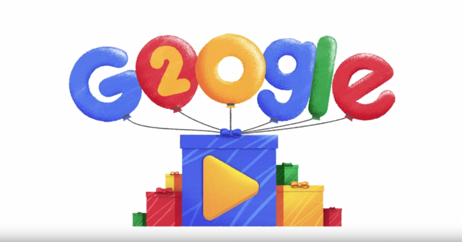 Google Doodle 20th birthday