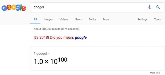 Googol Google search