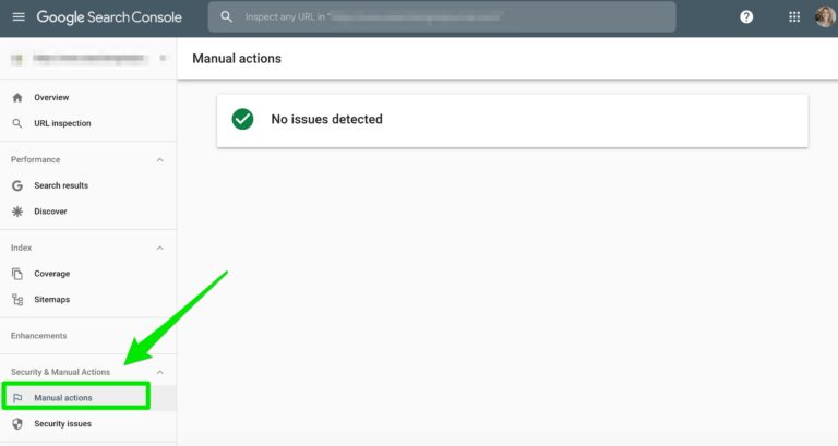 manual actions google search console